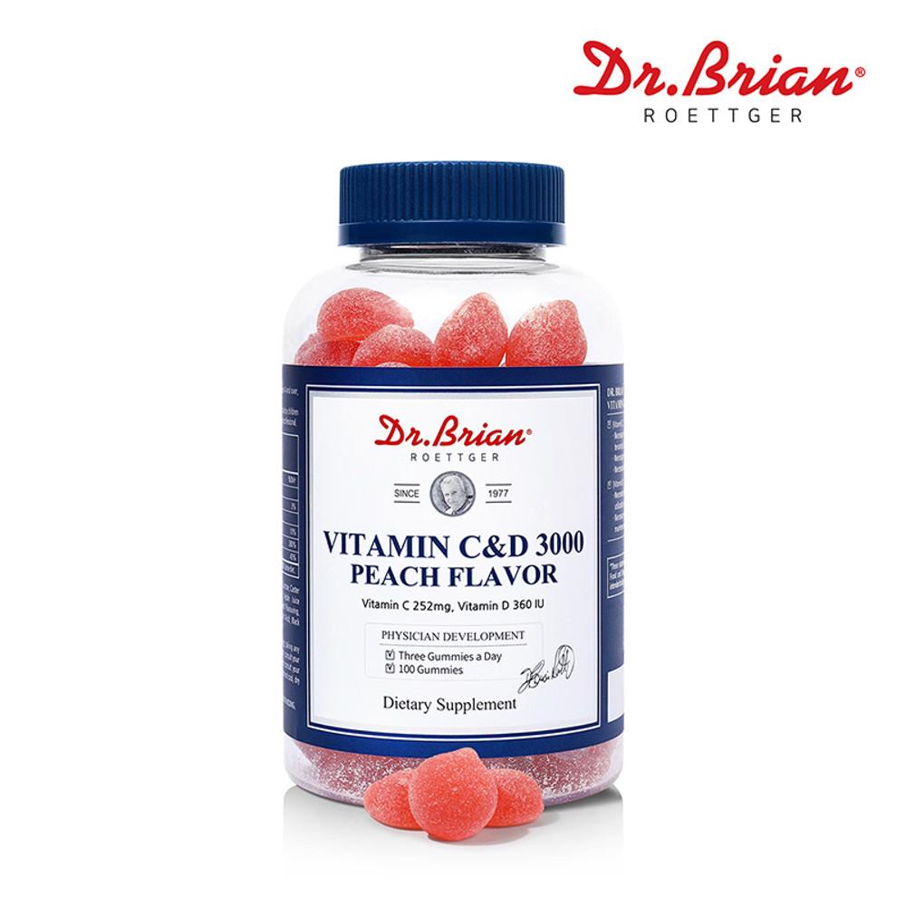 닥터브라이언 복숭아맛구미 비타민C D 3000