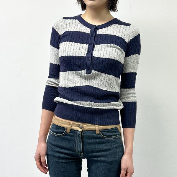 Striped cable knit