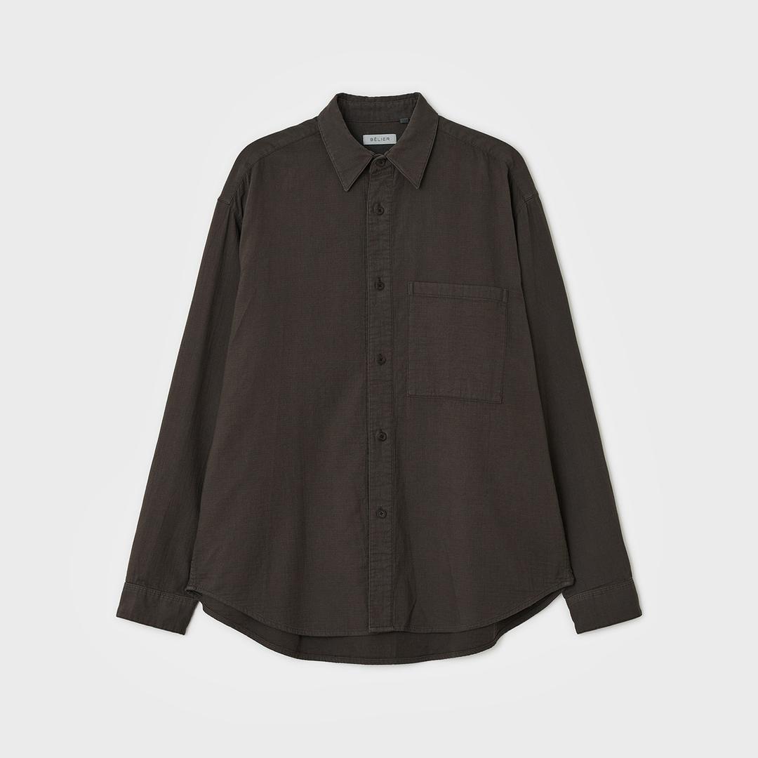 시티 슬랙 셔츠 - 브라운