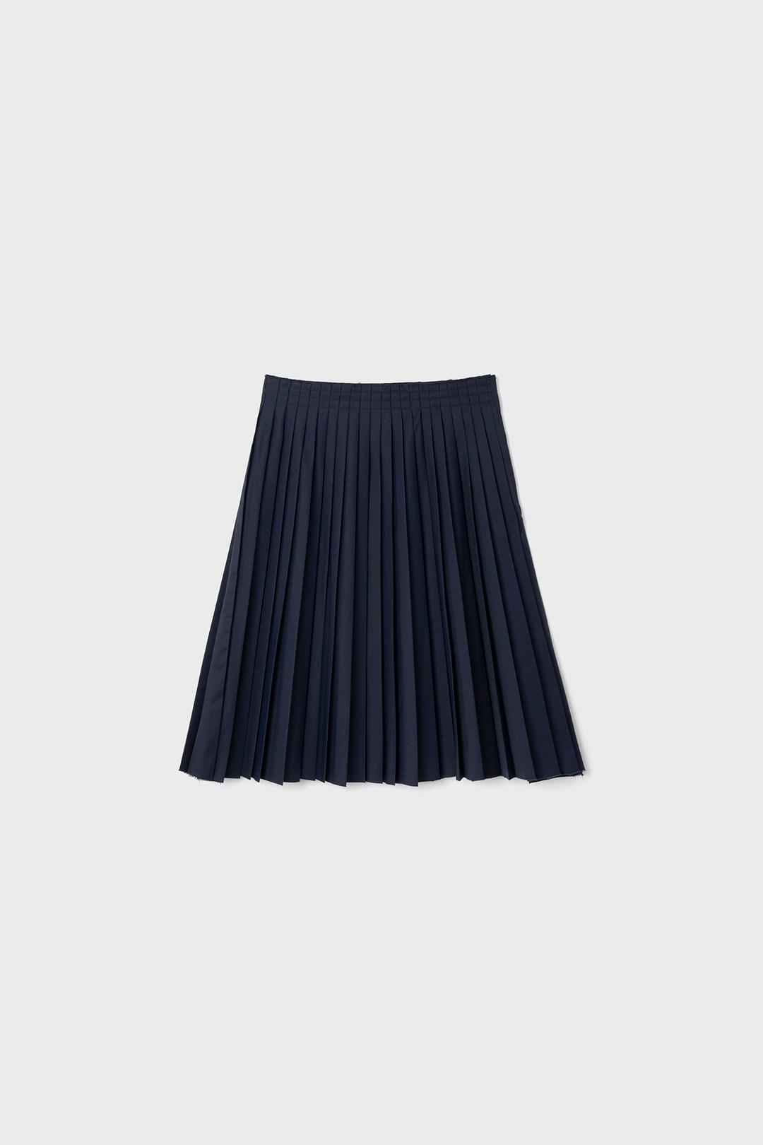 CUTTING DETAIL PLEATS SKIRT (NAVY)