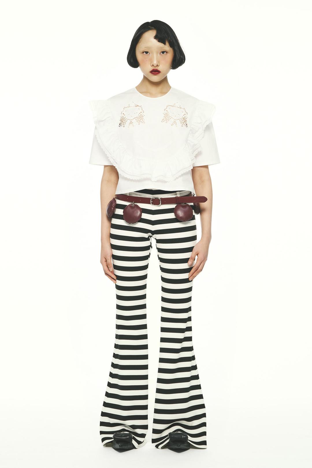 PF25 STRIPE BELL-BOTTOM JERSEY PANTS