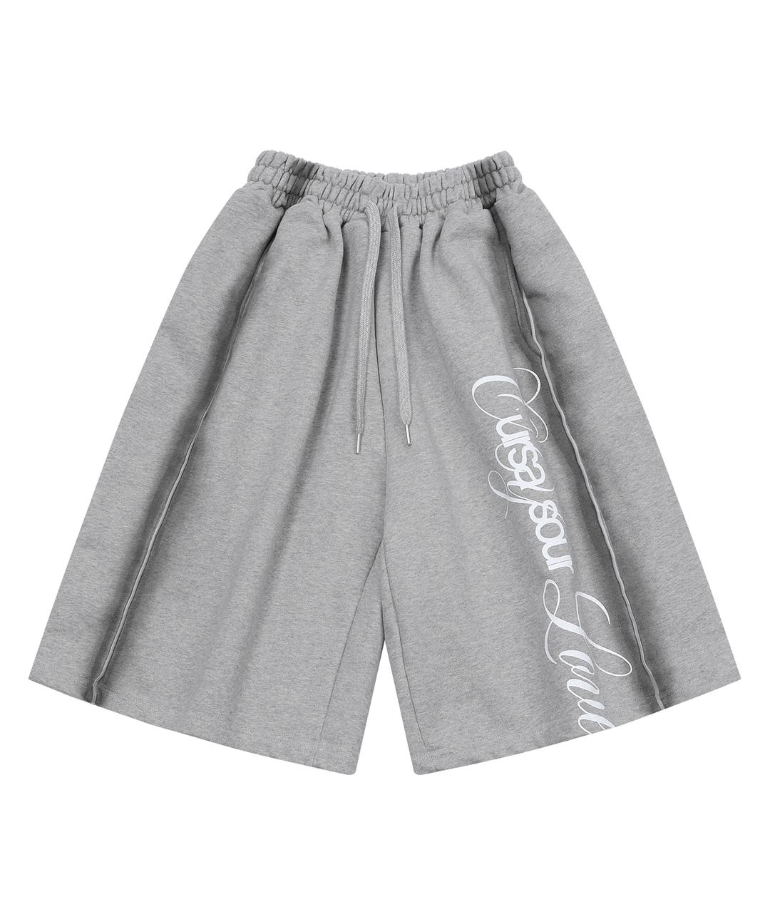 레터링 로고 워시드 버뮤다팬츠 메란지