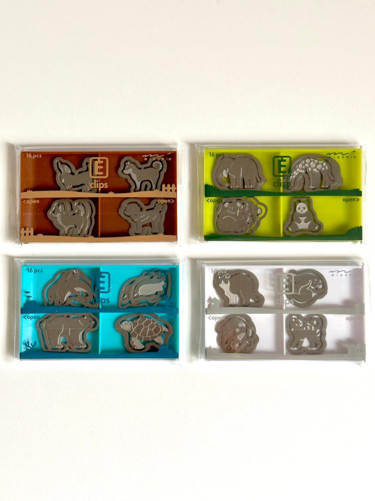 미도리 클립 동물 세트 북마크 팬더 고양이