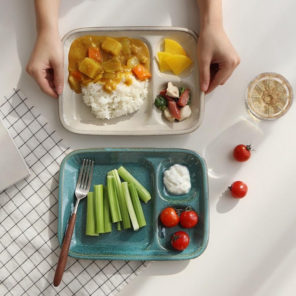 일본 도자기 아이토 내추럴 3칸 나눔식판