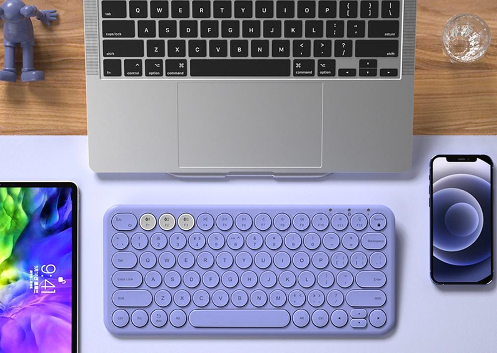 레트로 무선 퍼플 핑크 보라 연보라 멀티페어링 블루투스 키보드 아이패드 태블릿pc