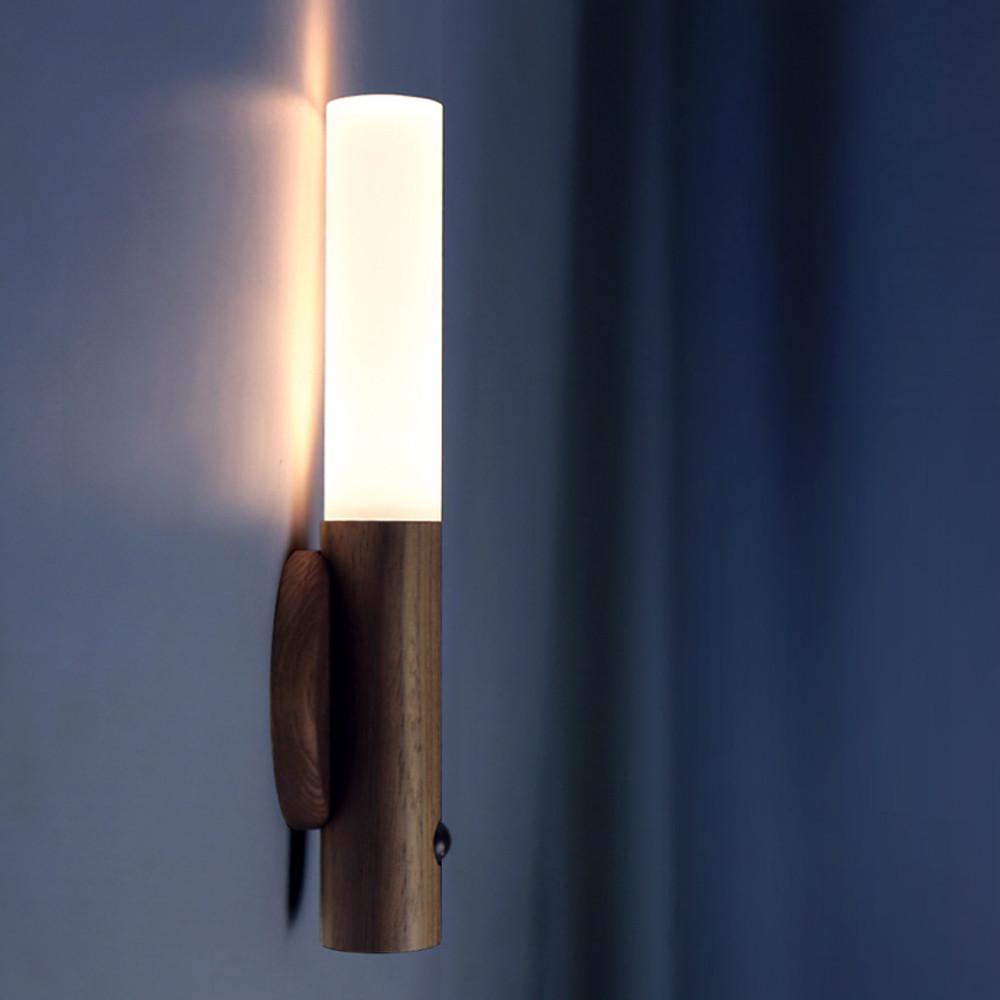 깔끔한 우드 가정용 야간 조명등 나이트 램프 스마트 동작인식 센서등 센서스틱