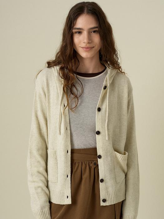 [단독] COLIN HOOD KNIT CARDIGAN_OATMEAL