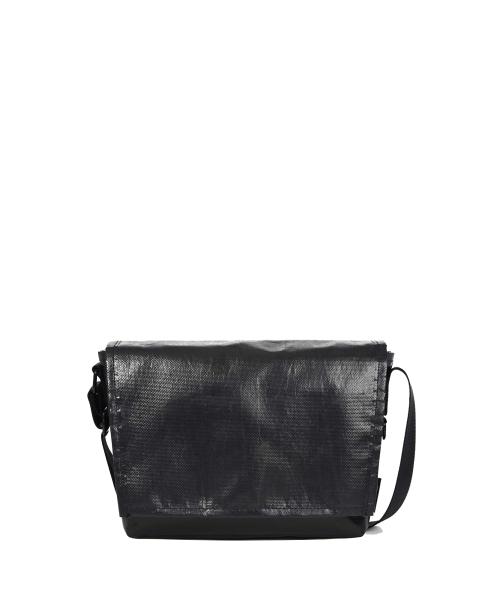MINIMAL MIL MESSENGER BAG S (BLACK) / UPCYCLED