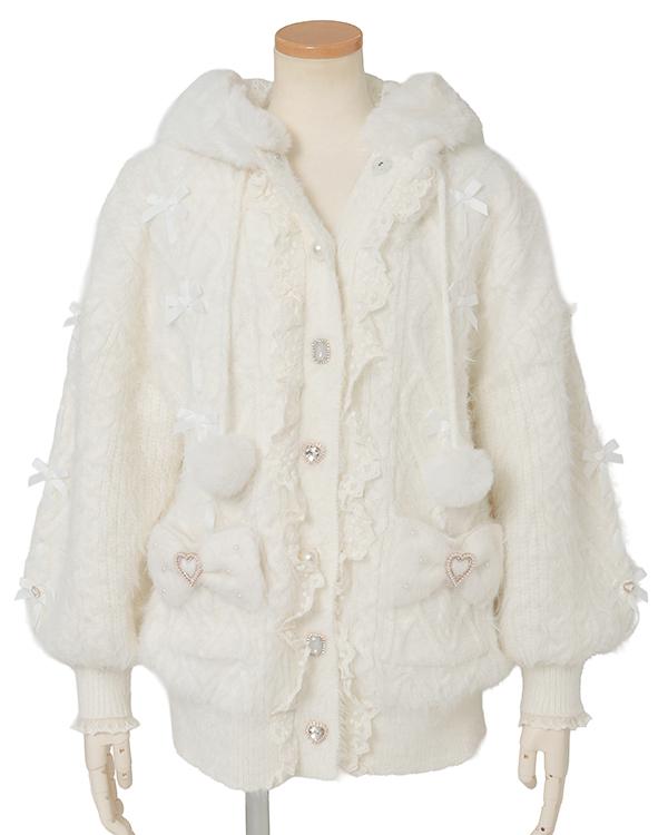 うさみみフェザーニットパーカー