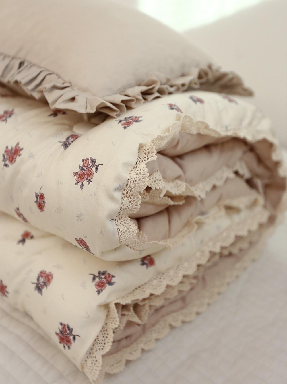 빈티지 로즈베일리 쁘띠토숀  레이스형 사계절 모달차렵이불