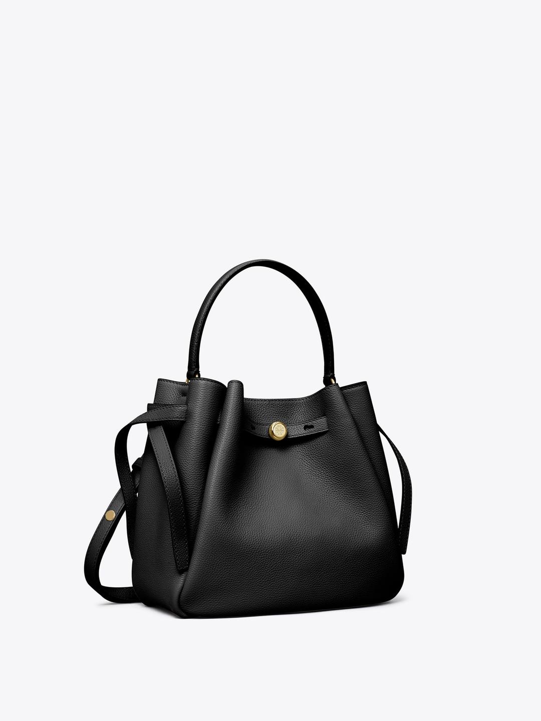 Romy Pebbled Bucket Bag - Black
