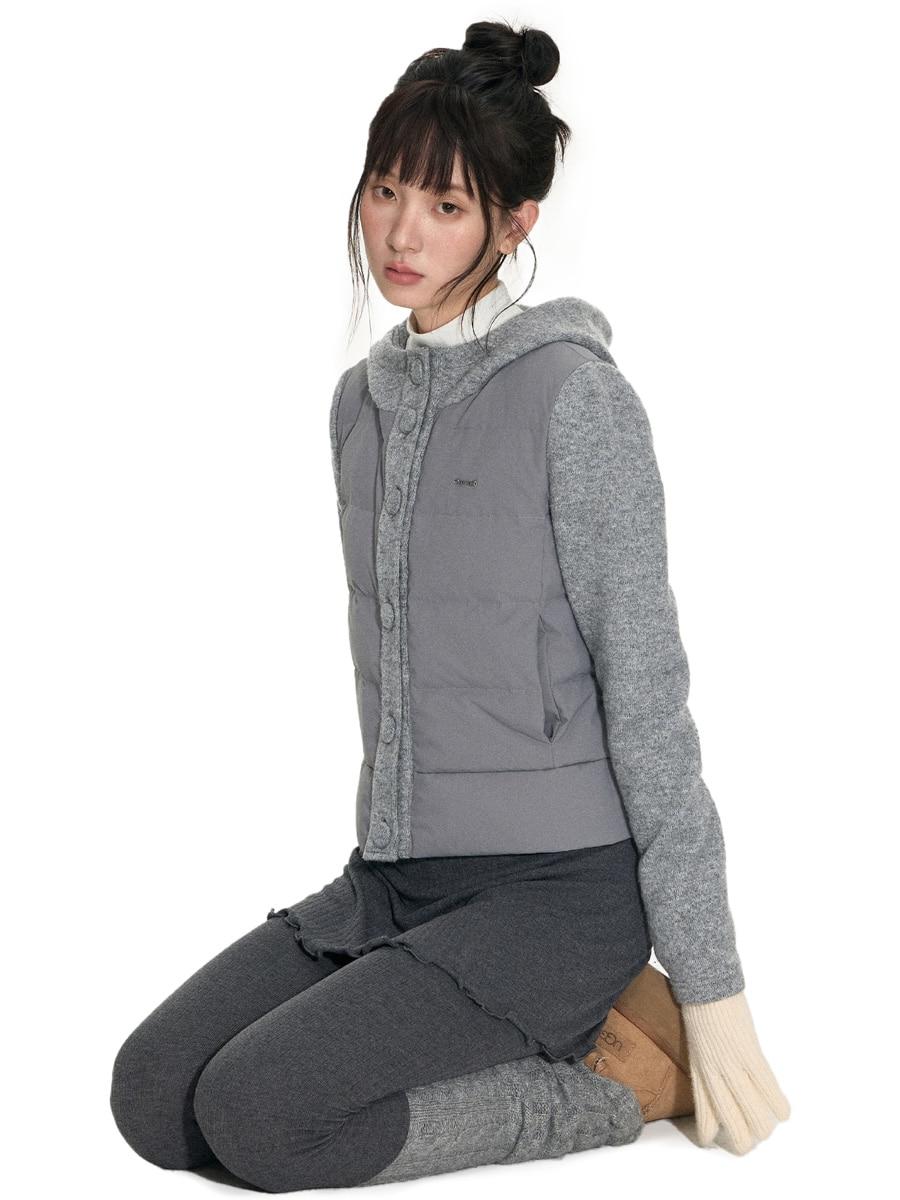 TAKEANAP Hybrid Wool Sleeve Puffer Jacket (2color)