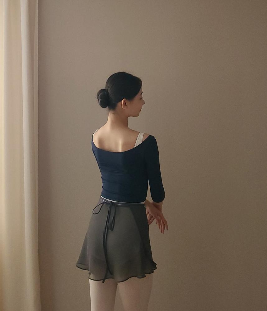 발레 쉬폰 스커트 발레치마 쇼트스커트 성인발레복(미드나잇) : 슬로우노브