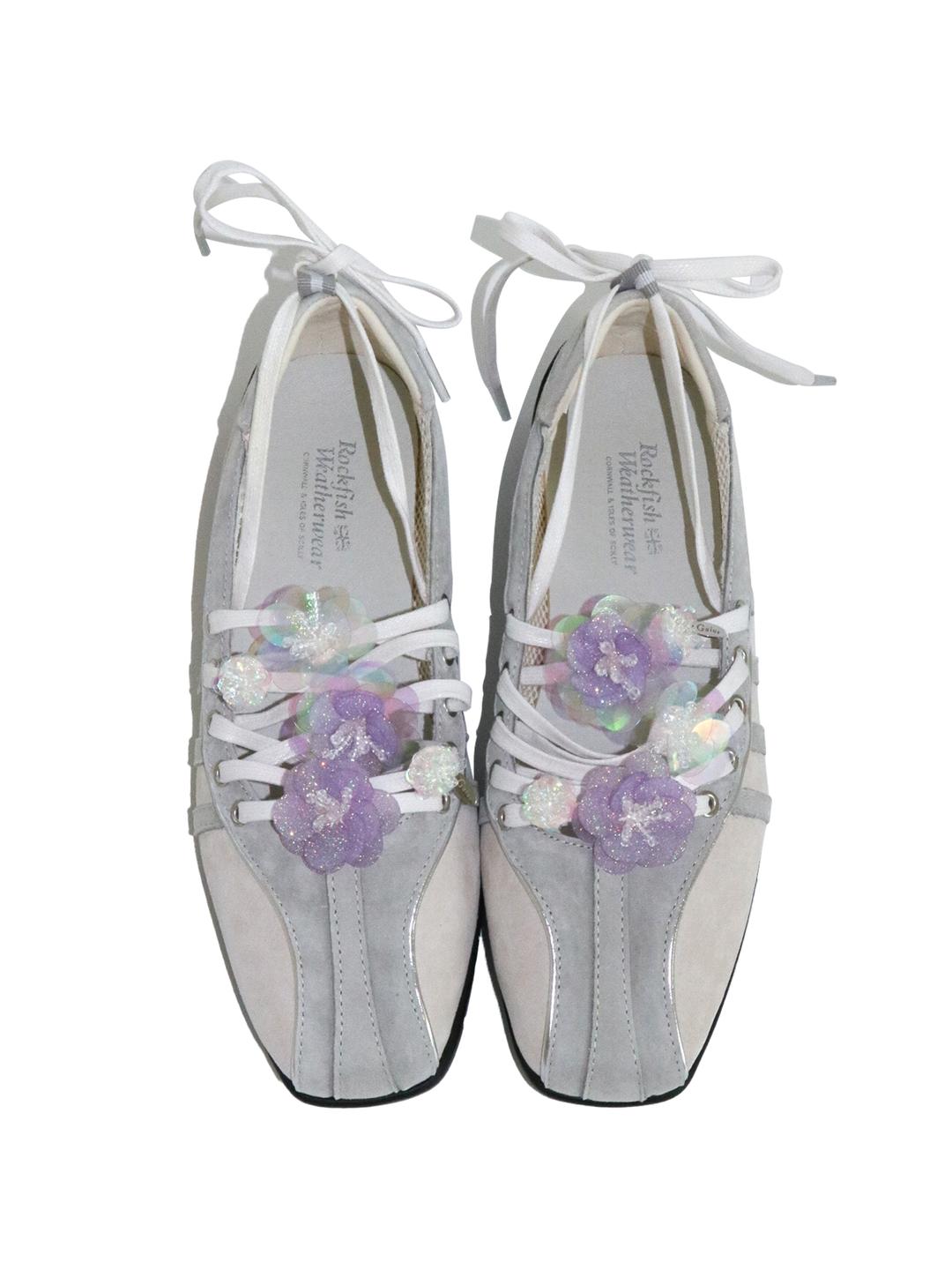 blooming flower shoe charm (set, purple)
