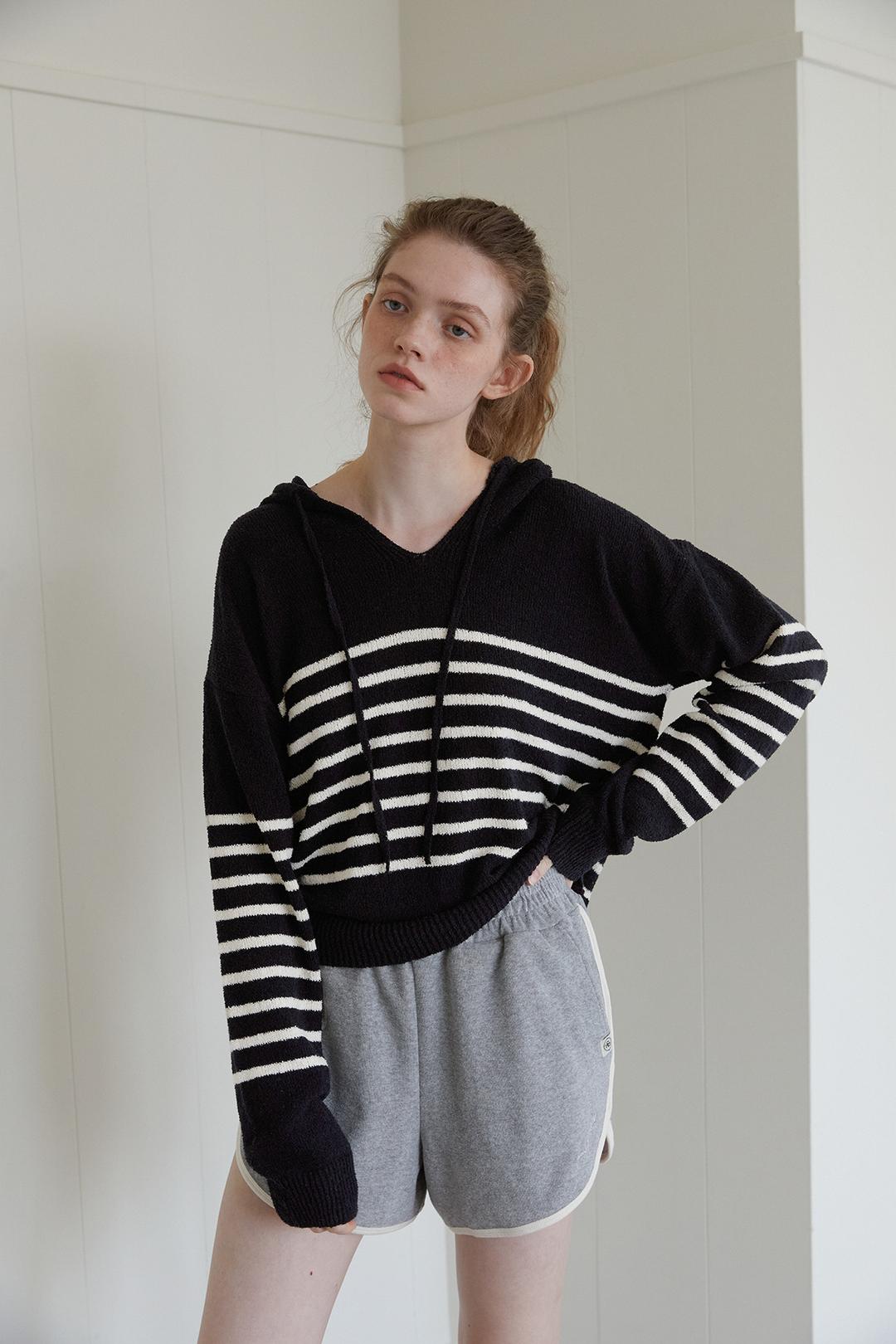 gran striped hoodie_navy