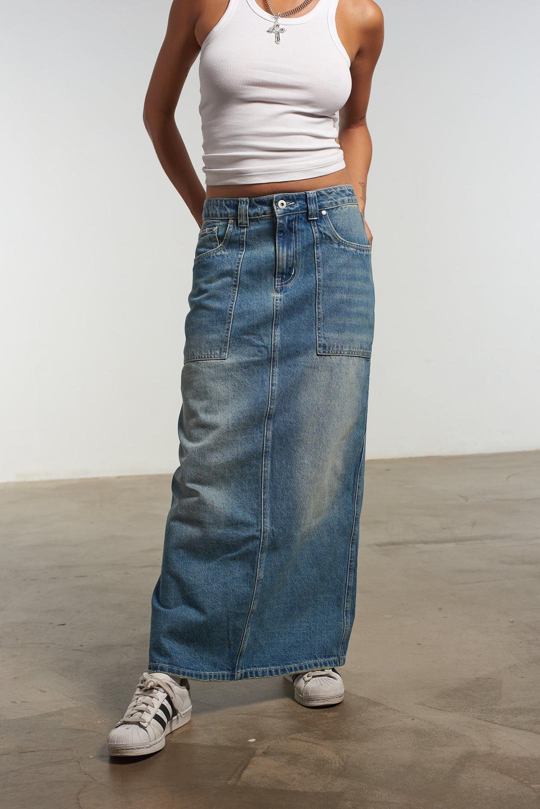 Carpenter Maxi Skirt Blue - 6