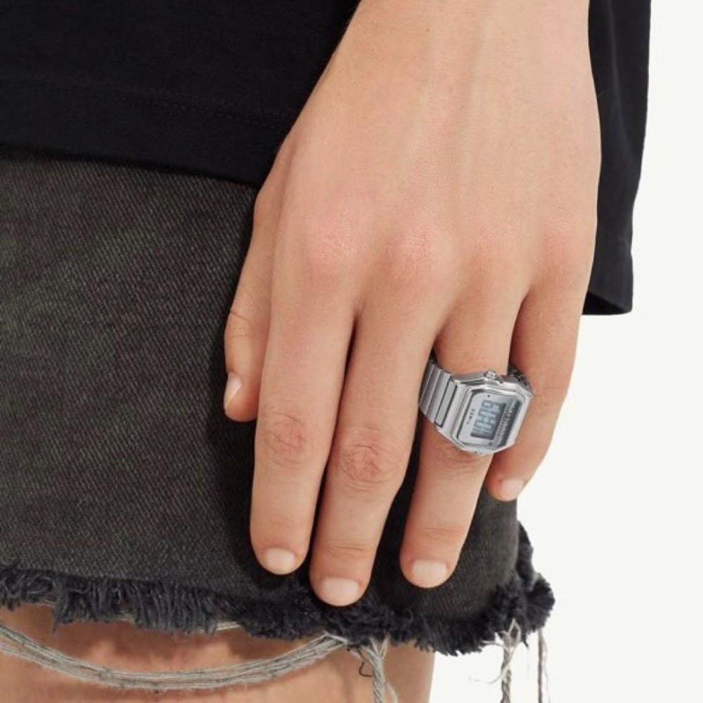 MM6 메종 마르지엘라 타이맥스 손가락 시계 반지 실버