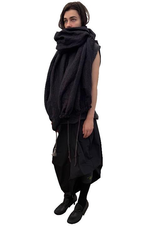 XL  Drawstring Scarf, Onyx