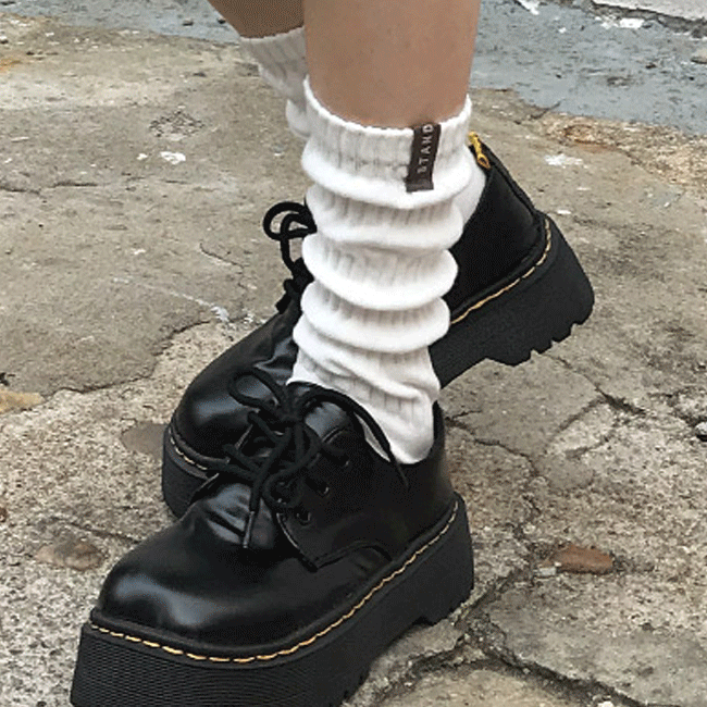 [기본템/도톰🤍] 셔링포인트패치롱워머삭스 (3color)