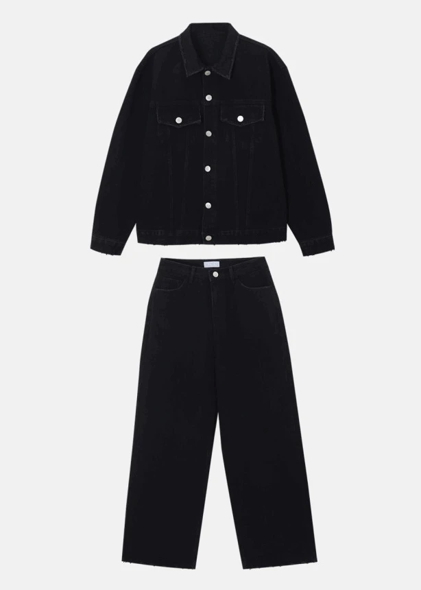 [Set-up가능] 데미지 블랙 팬츠