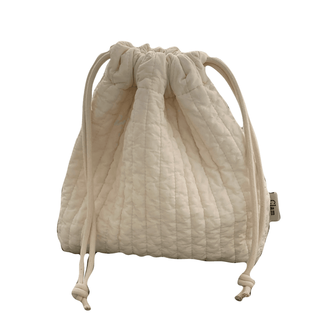 Clam string pouch _ Soft cream
