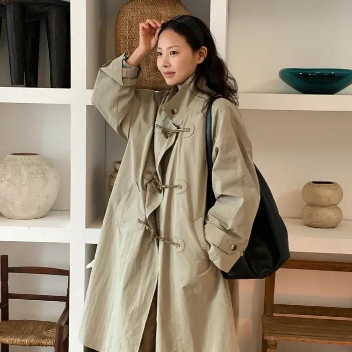 [루피타 PICK] WOMAN 토글 싱글 트렌치 코트 [BEIGE] / GF1LCT501