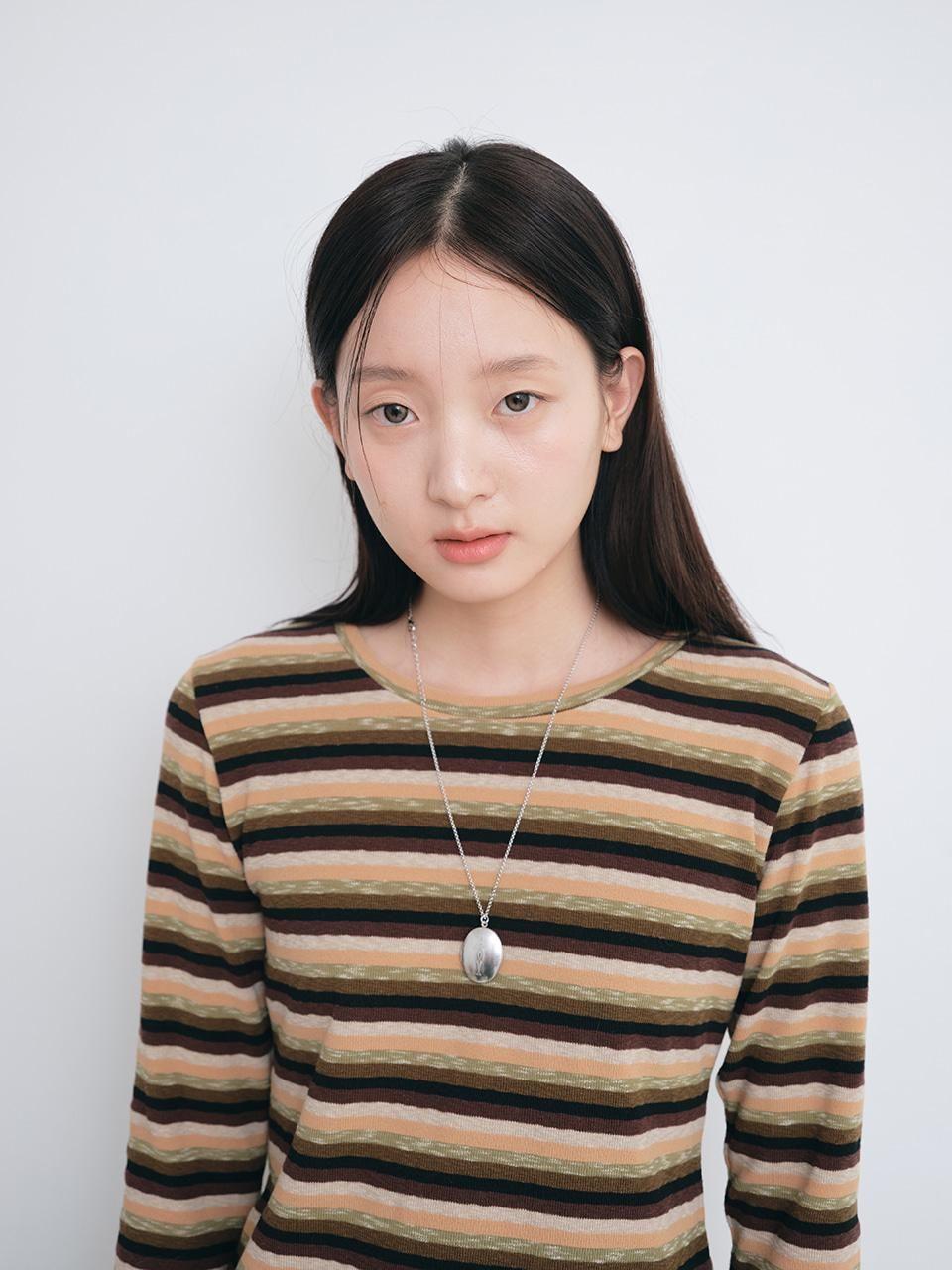 [MUWM] SO Ruffle Set T-shirt (Brown Stripe)