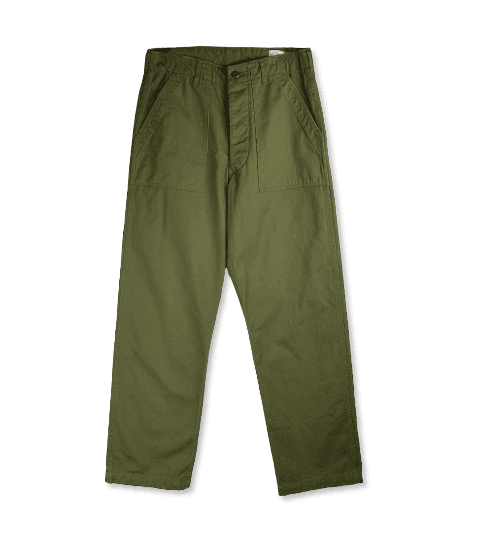 [ORSLOW]HERRINGBONE VINTAGE FITFATIGUE PANTS 'ARMY GREEN\'