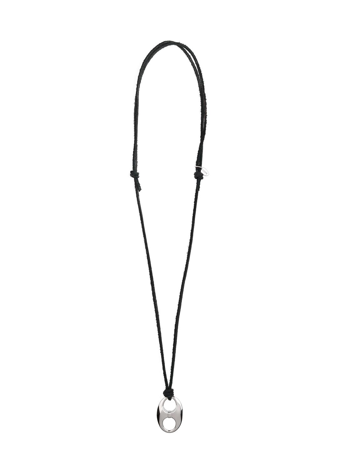 Black suede pignose necklace