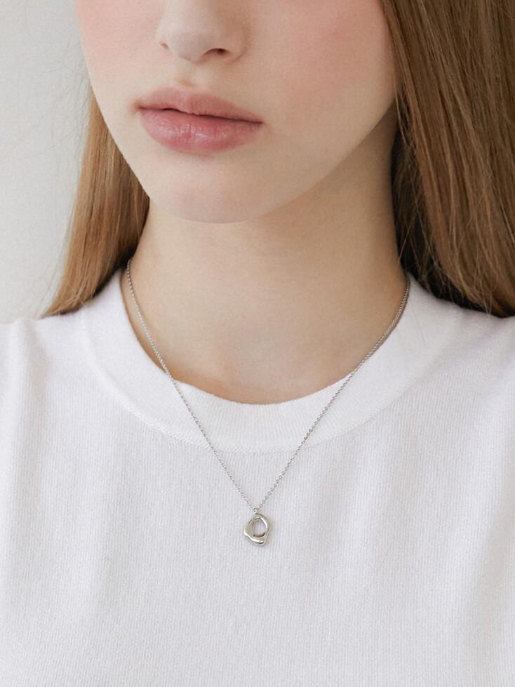atypical hole pendant necklace (N043_silver)