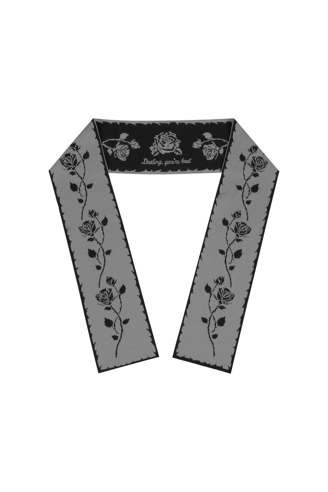 ROSE JACQUARD SCARF #BLACK - 달링유어배드