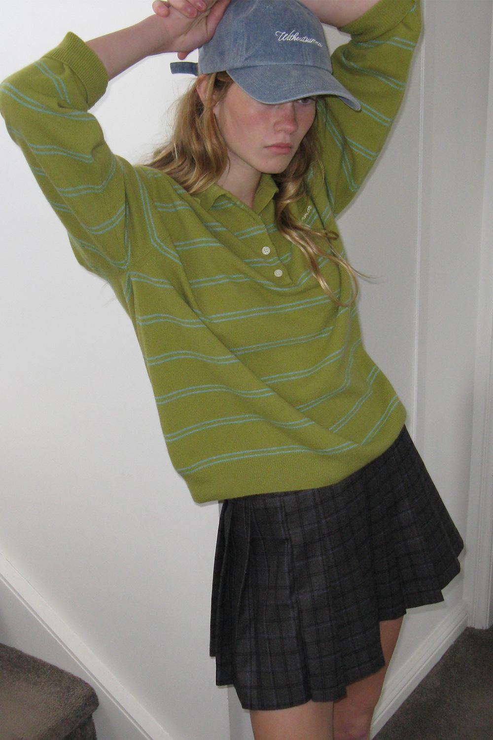 Cozit stripe knit_olive