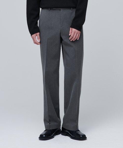 헤비웨이트 속기모 와이드 히든 밴딩 슬랙스 [미디엄 그레이]