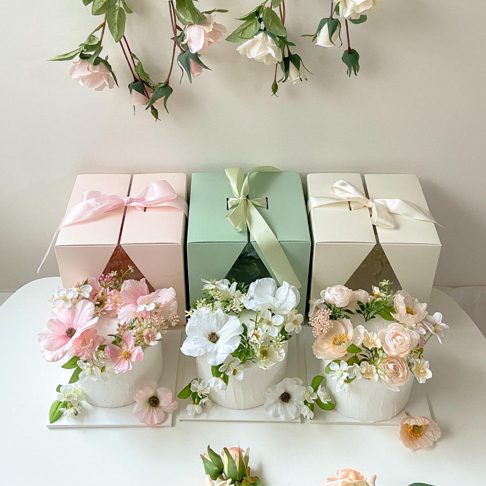 조화 플라워 모형 케이크