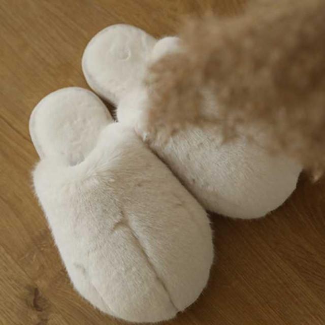 Rabbit fur 룸슈즈 토끼털 슬리퍼 거실 실내화 층간소음 집에서 신는 산후조리원
