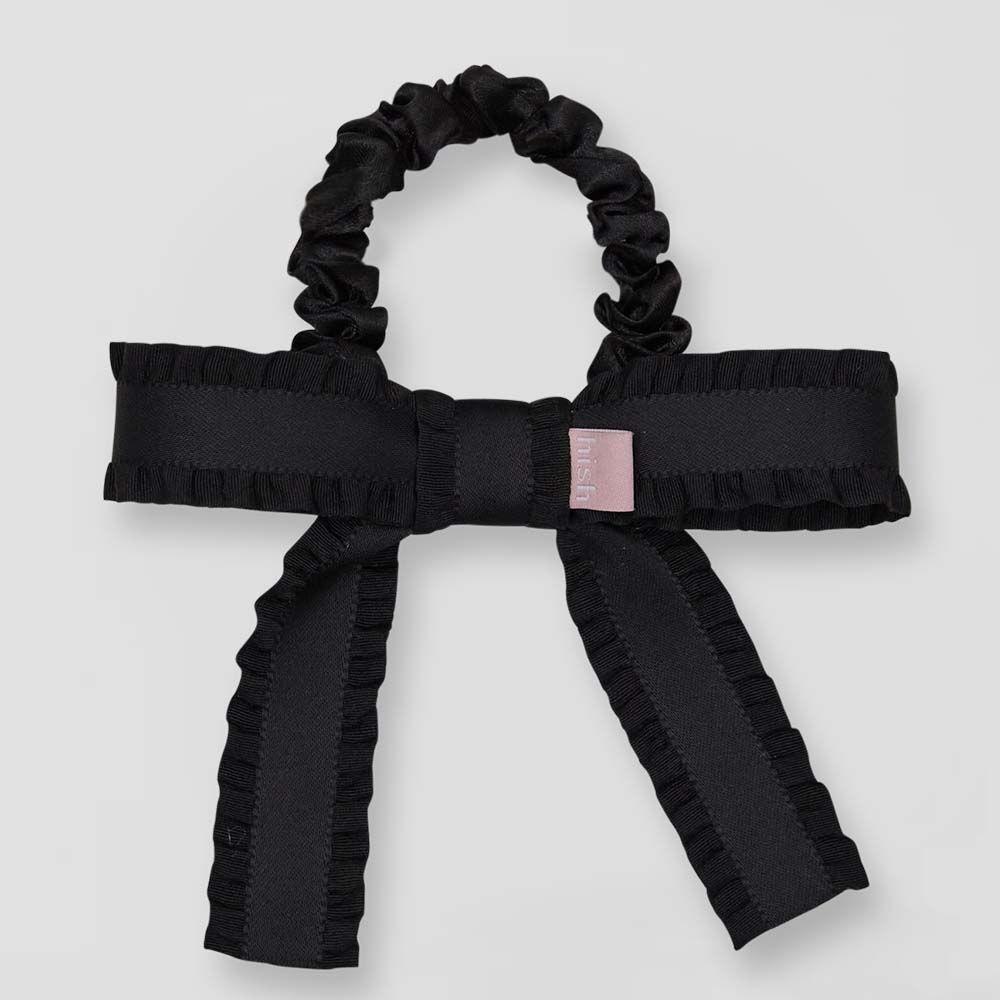frill ribbon bebe scrunchie - noir