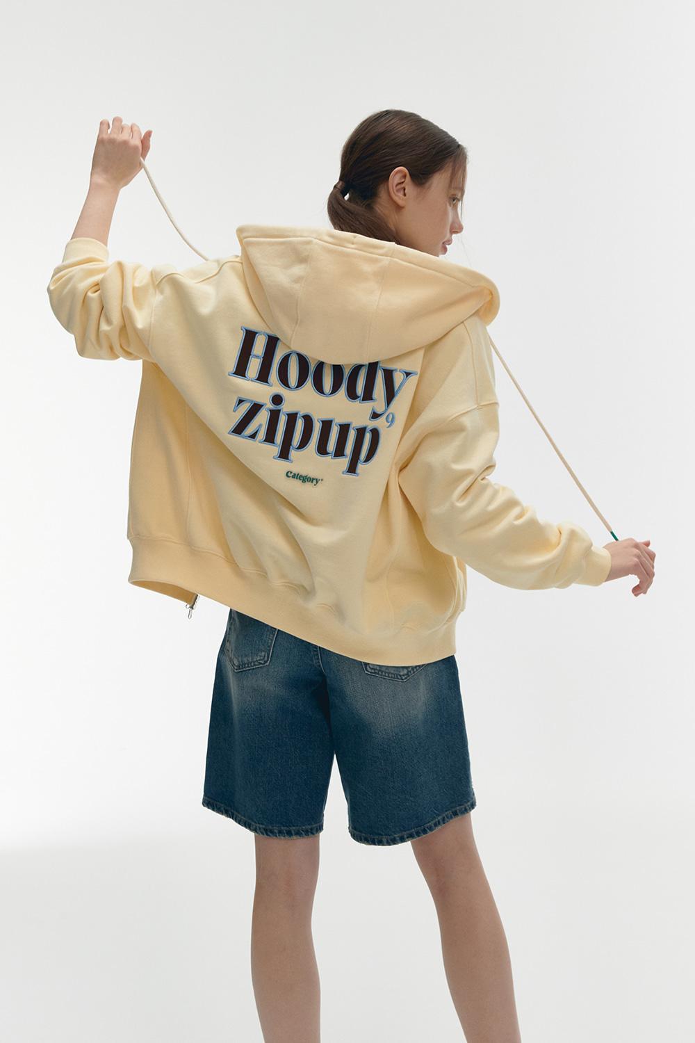 [카라 허영지 착용] SWEAT HOODY ZIP-UP_PUDDING YELLOW