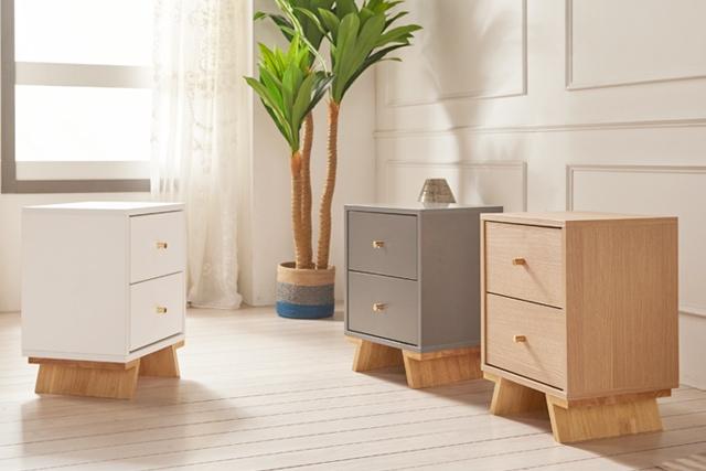 포코 투서랍형 협탁 사이드테이블  3colors