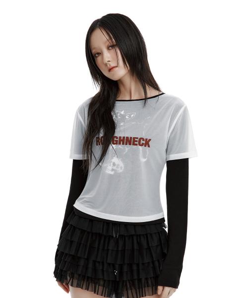 더블 시어 롱 슬리브 탑