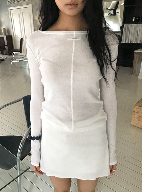 느웬 듀디 투웨이 긴팔티 (6colors) (투웨이티셔츠/긴팔티셔츠/봄상의/데일리/이너티/슬림핏/보트넥)