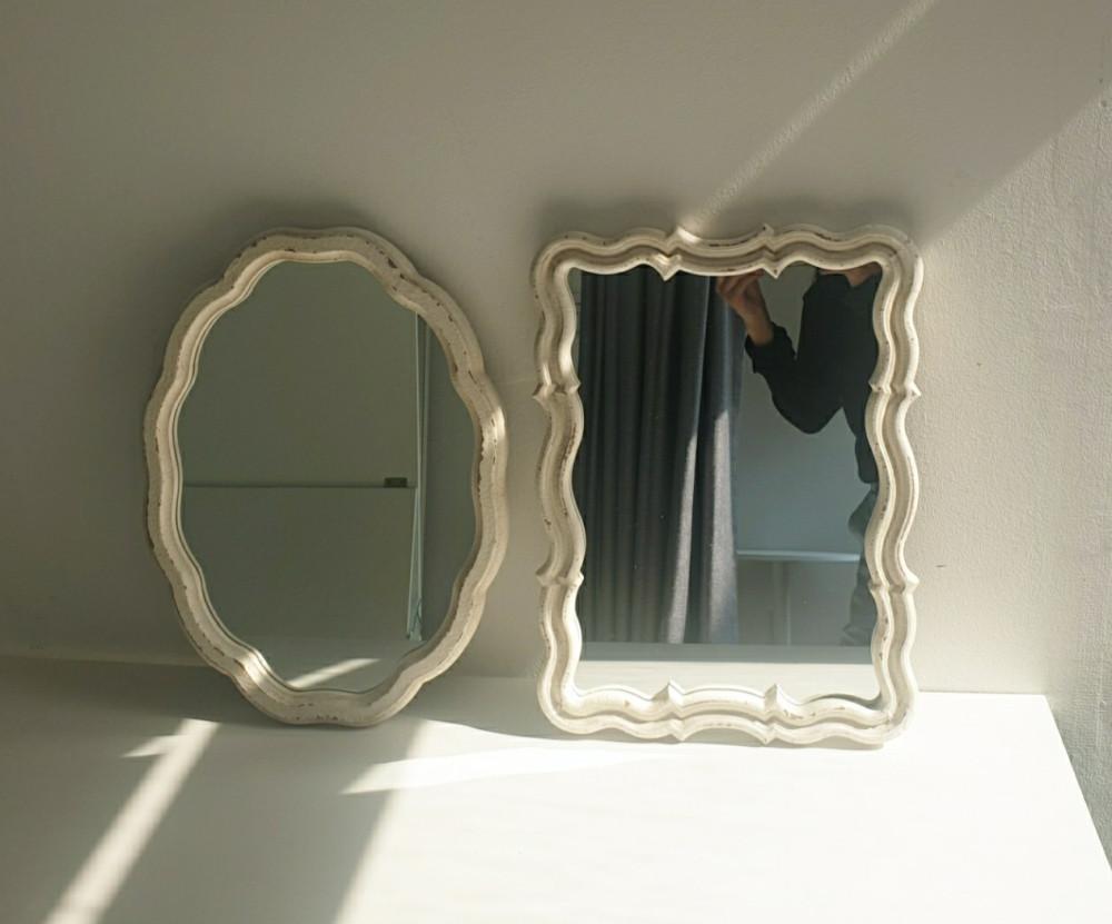 벽걸이거울 물결 비비 사각 안나 타원 빈티지 화이트 벽 엔틱 카페