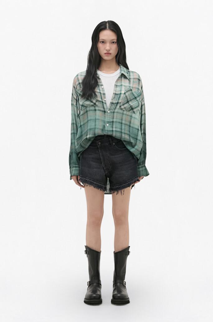 [TOM GREYHOUND] 드롭 넥 워크 셔츠