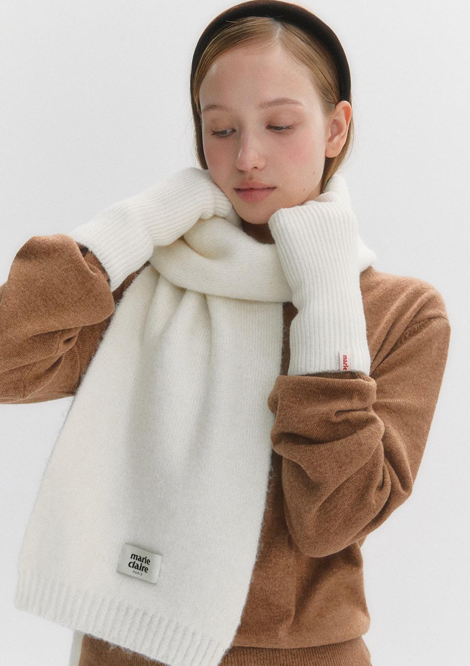 울 블렌드 솔리드 머플러 워머 세트(MAFDSU04MIV)