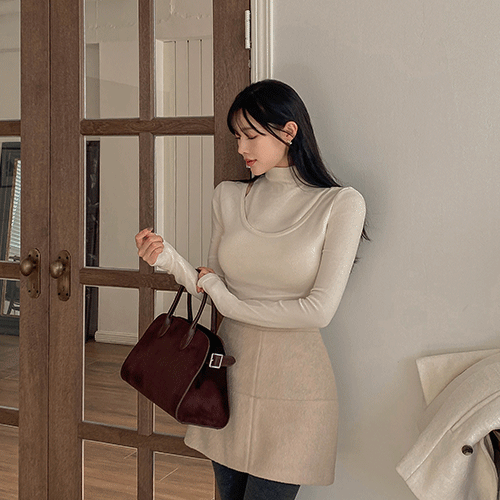 에이치유 유키레이어드목폴라티셔츠 T