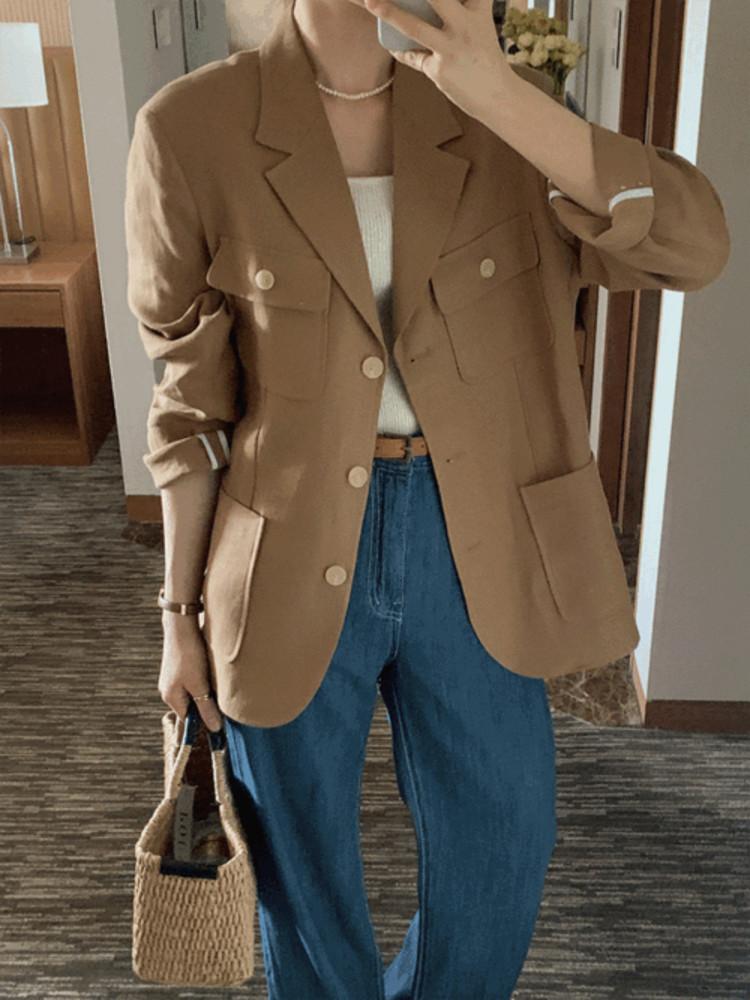 케이즈 린넨100 루즈핏 자켓(2color)