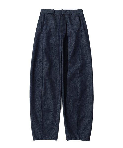 커브드 와이드 데님 팬츠_인디고