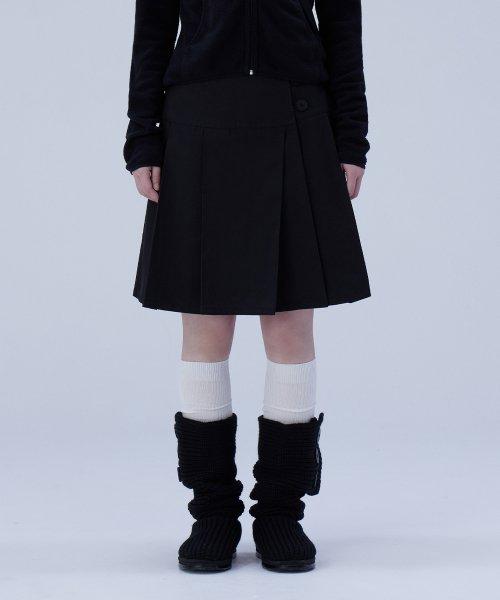 Midi wrap skirt BLACK