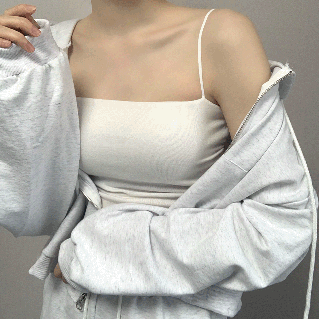 [오엔느/연예인핏💕]-셔링 끈 나시 [캡 내장] 4컬러 여성 이너 슬리브리스 민소매 면 탑 패드 슬림