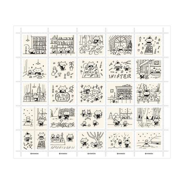 [미니모니] 라인 드로잉 우표 포스터