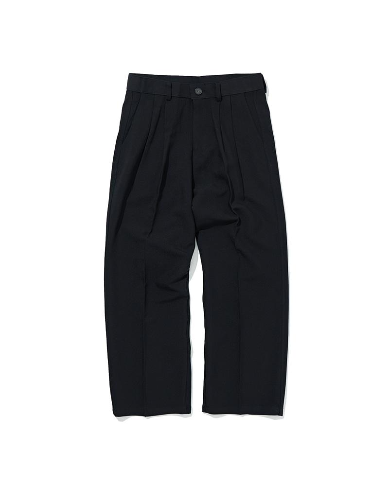 베이직 투턱 와이드 팬츠 (BLACK)